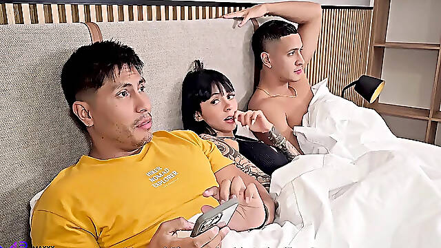 Cuckold Wife Secretly Bangs Her Spouses Ally Next to Him - Max Betancur and Luna Vitaler