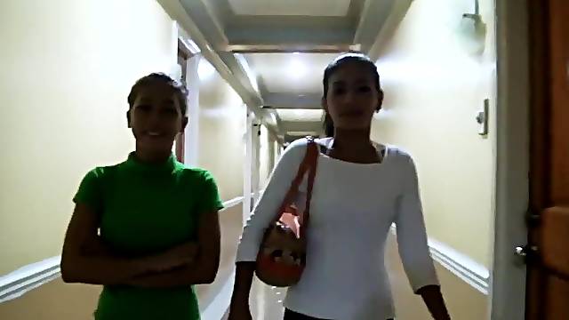 2 Captivating Filipina Sisters with Admirable Breasts Share one Foreign Penis