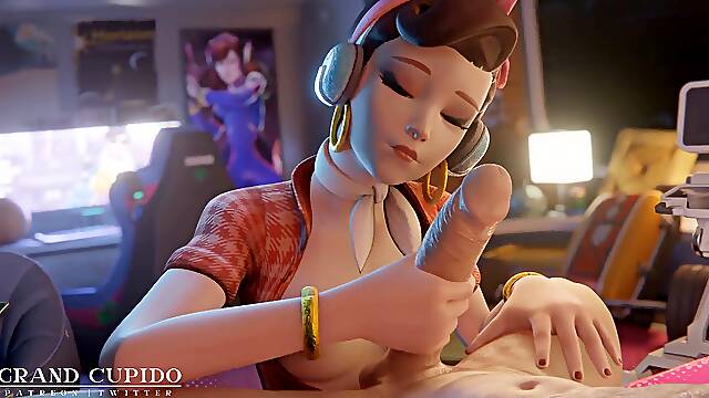 Dva hand-job large bone [Grand Cupido]( Overwatch )