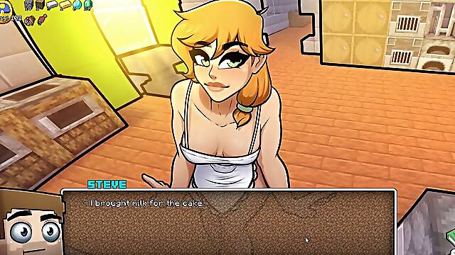 HornyCraft Minecraft Parody hentai game PornPlay Ep.28 Alex in cooking apron gave me a hard man-meat