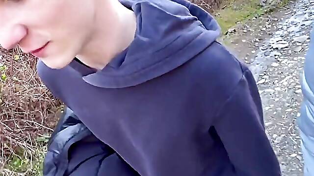 The cute guy hesitates to suck a cock, but in the end he agrees and gets a juicy dick in his mouth