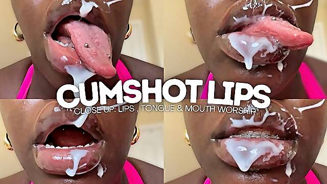 Messy Mouthplay: Cum Covered Lips - cumshotlips - cumcovered - mouthworship - lipworship - tonguefetish - messyfetish - braces - ebonylips - creamyload - sloppyplay - cumfetish - oraltease -...