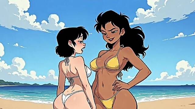 Bikini Beach Catfight: White vs Yellow low