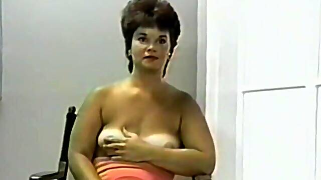 Amateur retro video of two natural tits babes having lesbian sex
