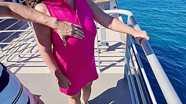 Stepmom's outdoor exhibition leads to a naughty vacation memory with her stepson