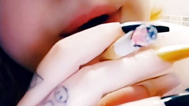 Smoking fetish and long nails NO AUDIO