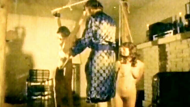 Vintage BDSM Dungeon Classic with Bound Retro Submissives